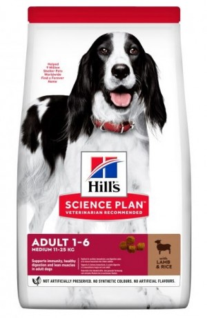 HILLS SP Hill's Science Plan ADULT MEDIUM LAMB & RICE ar jēru un rīsiem 2.5kg